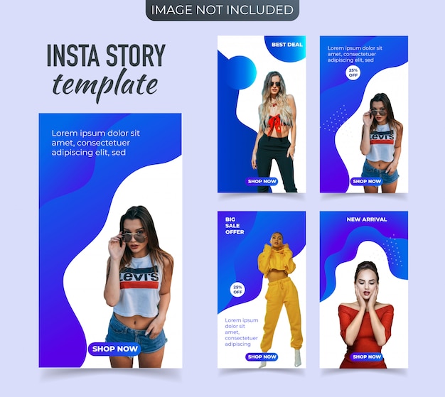 Vector promotional fashion banner for instagram stories