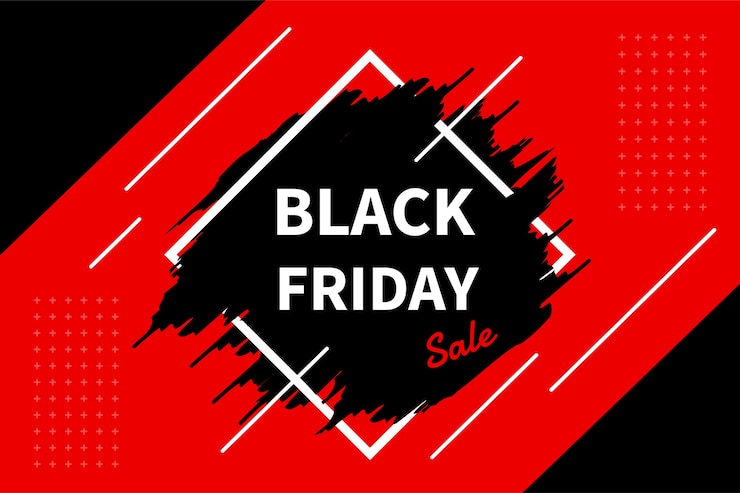 वेक्टर promotional label with a product sale during blackfriday season.