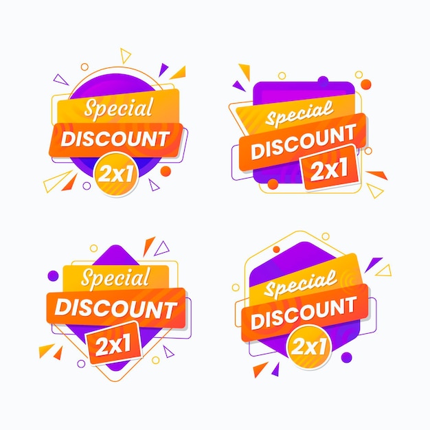 Vector promotional labels with special offers collection