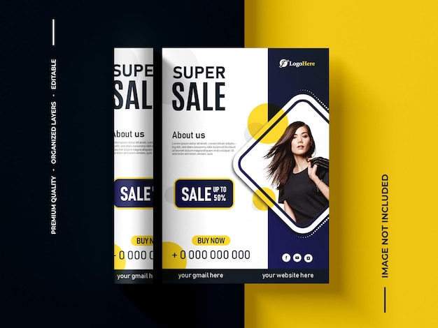 Vector promotional mega sale flyer fashion social media banner vector template