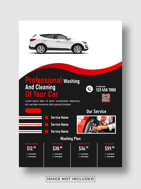 Promotionele autowas-flyersjabloon of online autowasservice-sjabloonontwerp