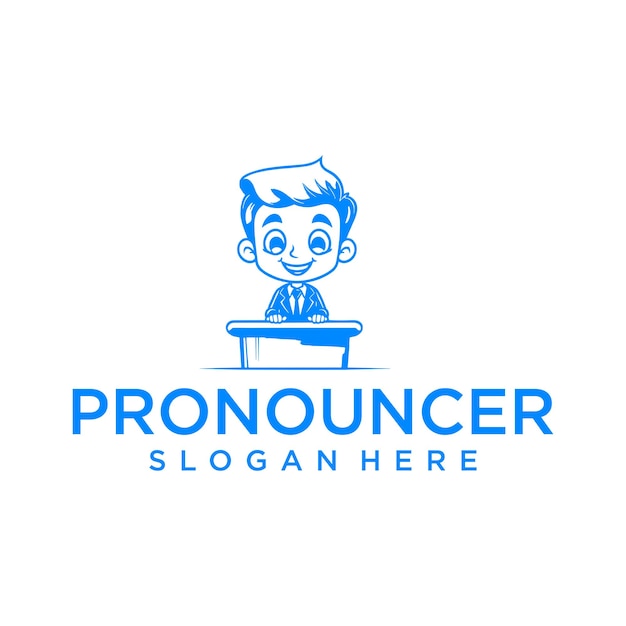 Pronouncer nieuws anker logo vector illustratie