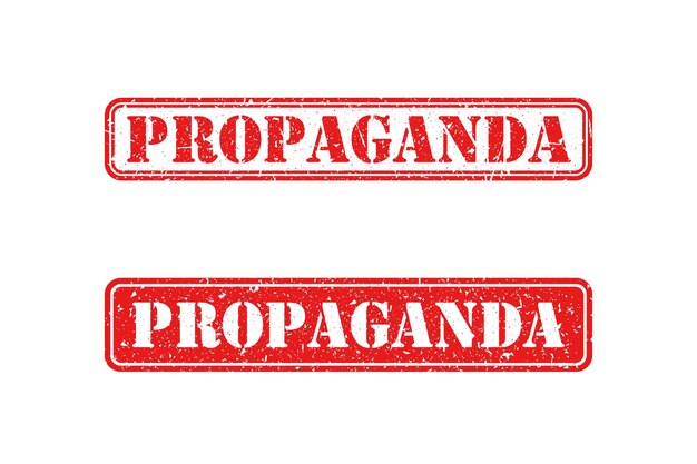 Propaganda red stamp on white background