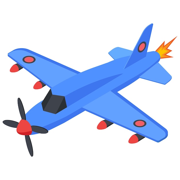 Propeller Airplane with Jet Flames
