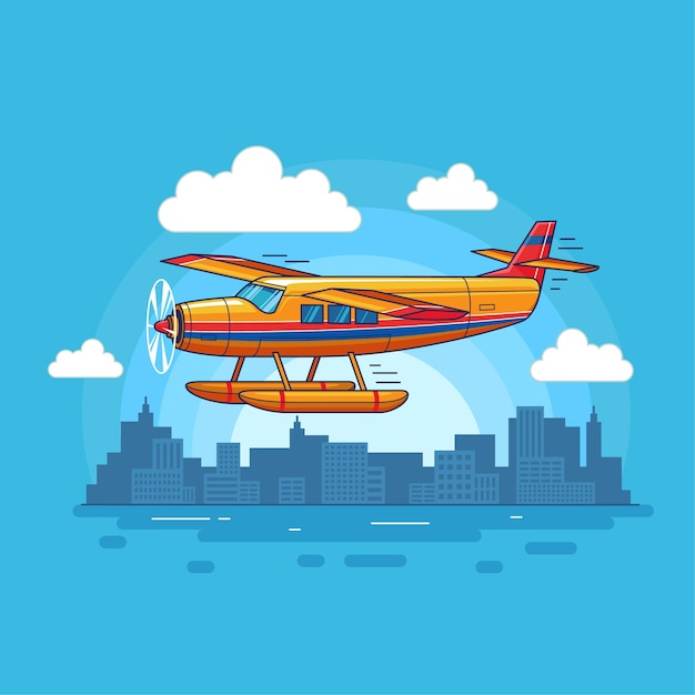 Vector propeller plane illustration vector design