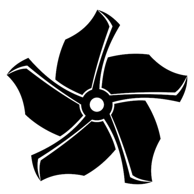 Значок винта винта двигателя или изображение двигателя Тип охладителя воздушного вентилятора Векторная иллюстрация на белом фоне