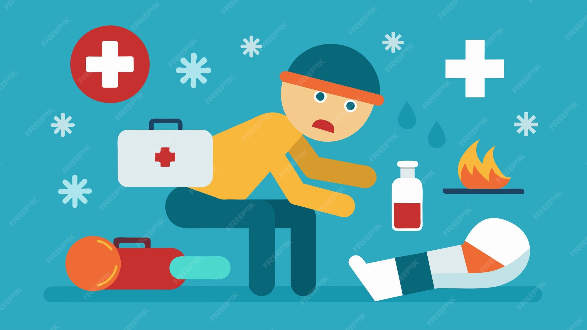 Premium Vector Proper first aid procedures for dealing with heat and