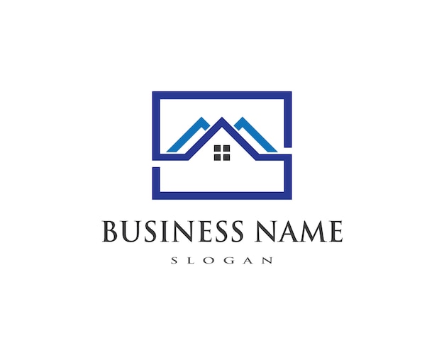 Вектор Недвижимость и строительство дизайн логотипа для бизнеса