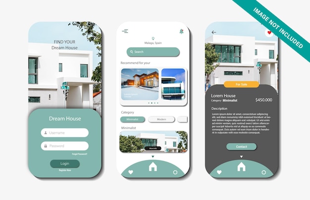 Property app screen interface design