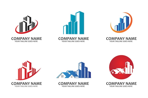 Property and construction logo free vector icon