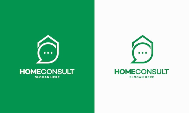 Il logo property consult progetta il vettore di concetto, il modello del logo dell'agente di consulenza della casa, il simbolo del logo immobiliare