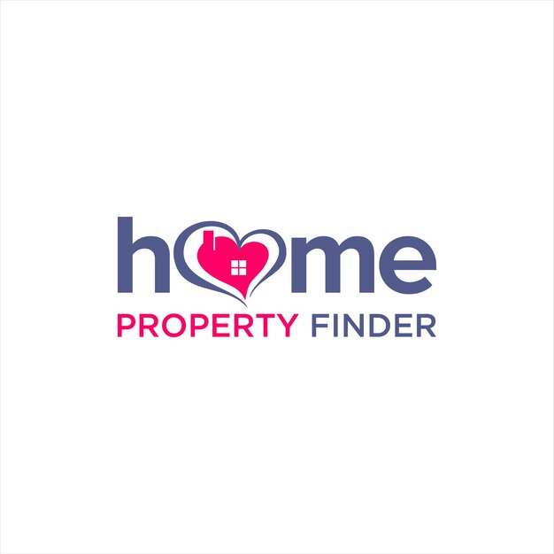 Property finder logo simple home typography