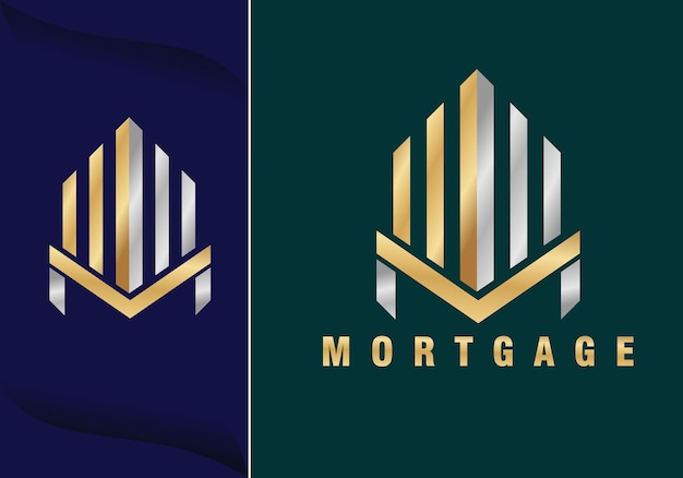 Property logo design vector concept with letter m. real estate and apartment logo vector for hotel, residence,