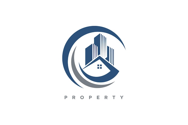 Property logo design vector icon with modern style