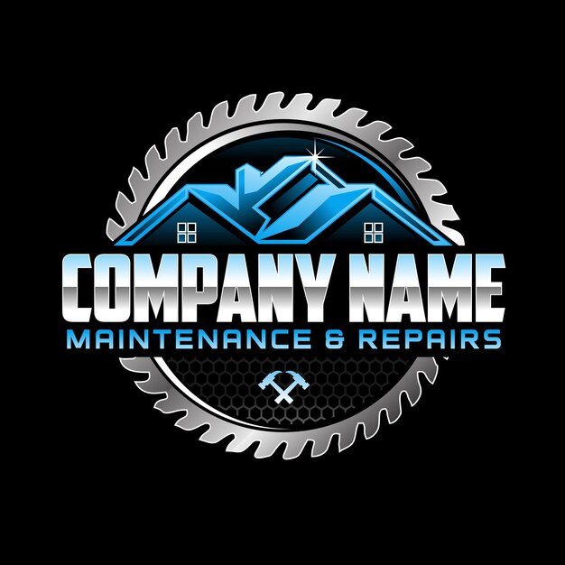 Property Maintenance Logo Design on Black Background