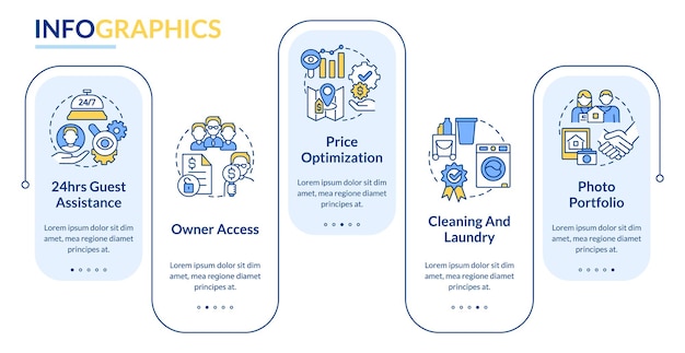 Property management in hotels rectangle infographic template