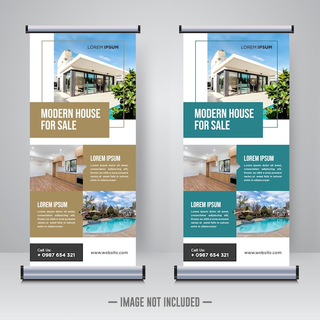 Property real estate roll up or x banner template