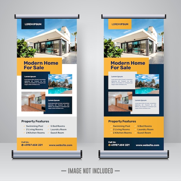 property real estate roll up or x banner template