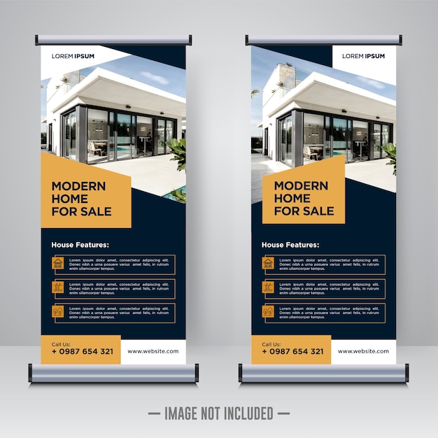 property, real estate roll up or x banner template