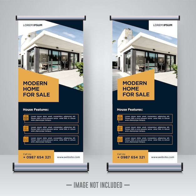 Property, real estate roll up or x banner template