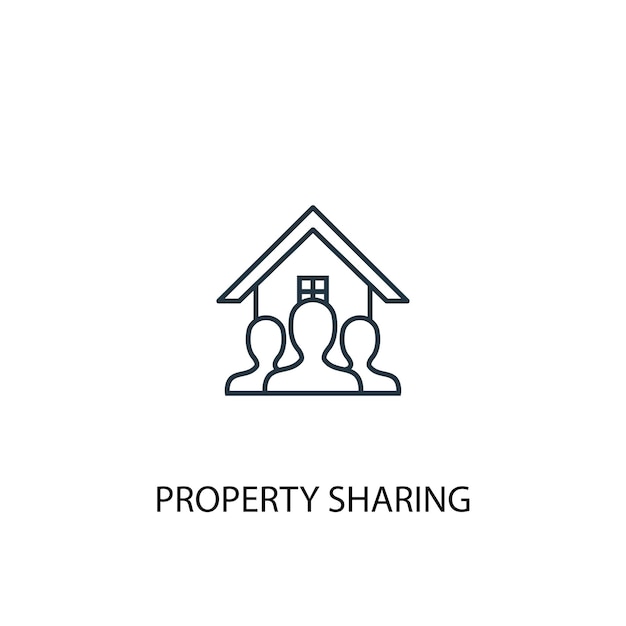 Property sharing concept line icon. Simple element illustration. property sharing concept outline symbol design. Can be used for web and mobile UI/UX