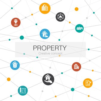 Icone semplici di proprietà contiene elementi come contratto di locazione di servizi di tipo proprietà