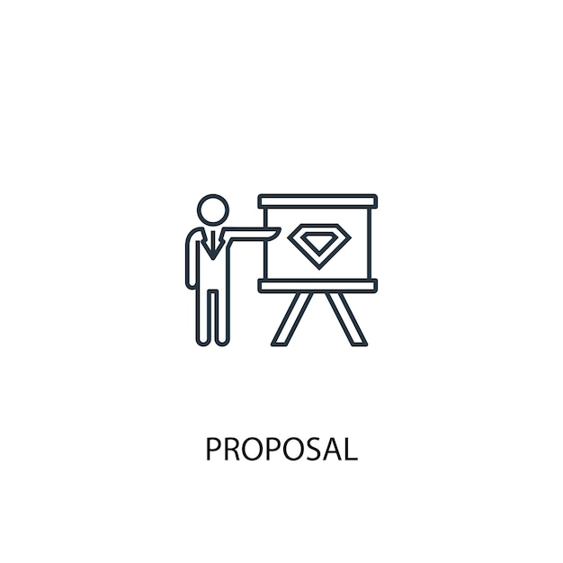 Proposal concept line icon. Simple element illustration. proposal concept outline symbol design. Can be used for web and mobile UI/UX