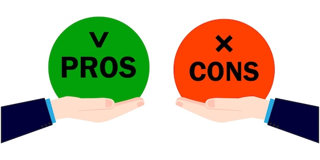 Vector pros cons in flat style. check mark icon. vector illustration.