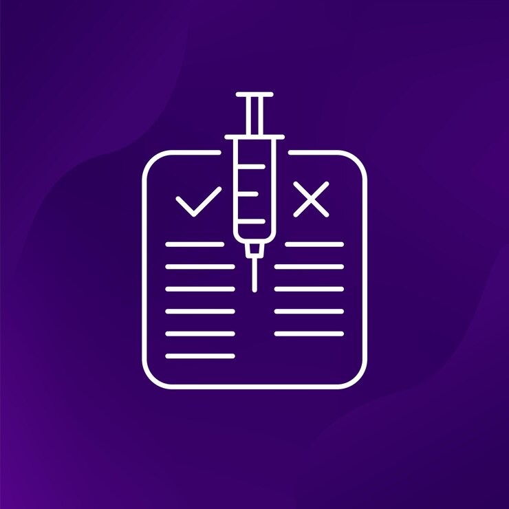 Vector pros and cons of vaccine icon with a syringe line vector