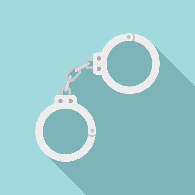 Vector prosecutor handcuffs icon flat illustration of prosecutor handcuffs vector icon for web design