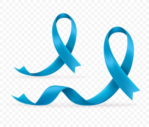 Vector prostate cancer awareness day light blye silk ribbons  set