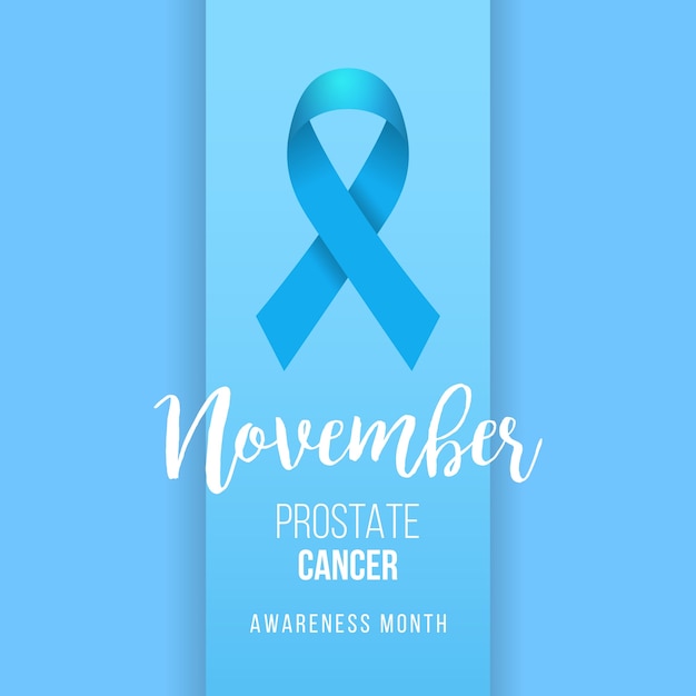 Prostate Cancer Blue Awareness Ribbon Background