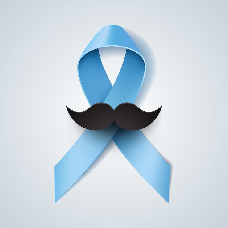 Vector prostate cancer ribbon awareness for november