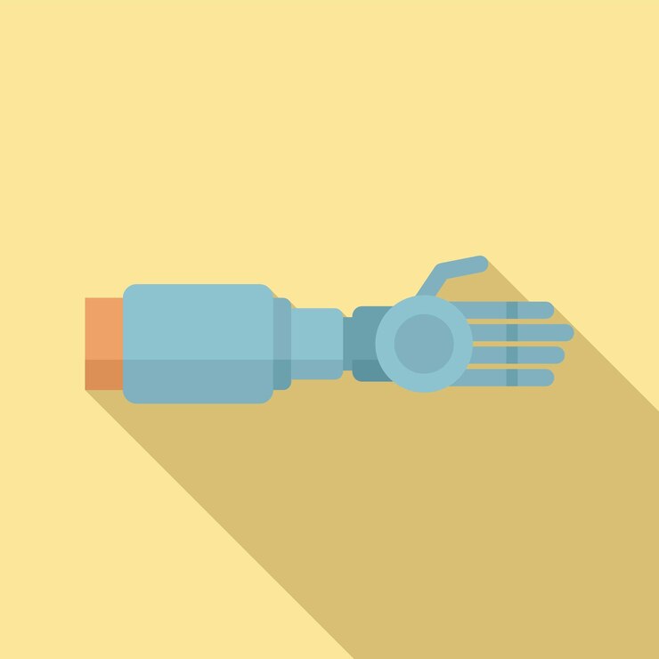 Vector prosthetic arm icon flat illustration of prosthetic arm vector icon for web design