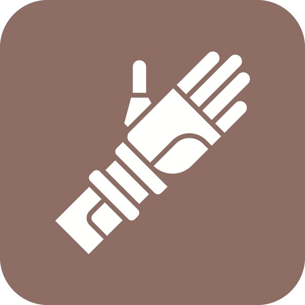 Векторное изображение иконы протезной руки может быть использовано для инвалидов