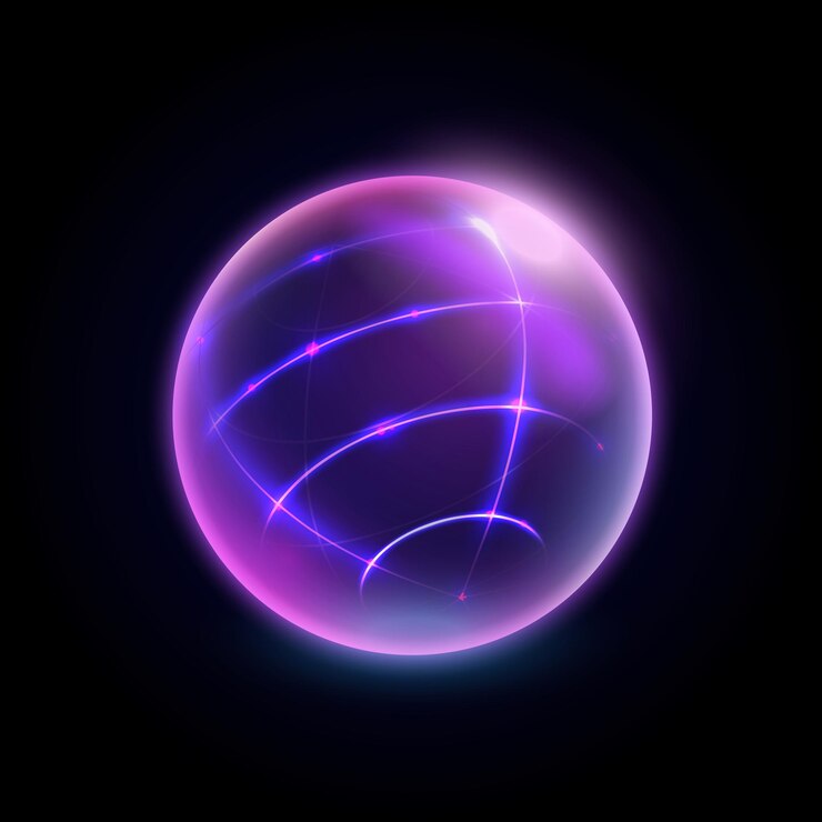 Vector protect energy sphere with grid lines safe globe