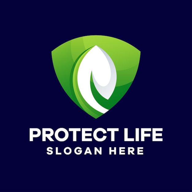 Vector protect life gradient logo design