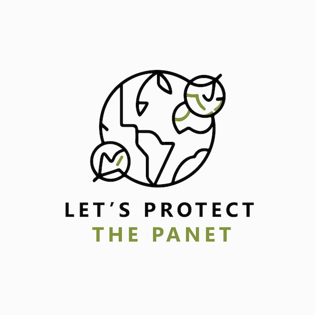 Vector protect the planet logo