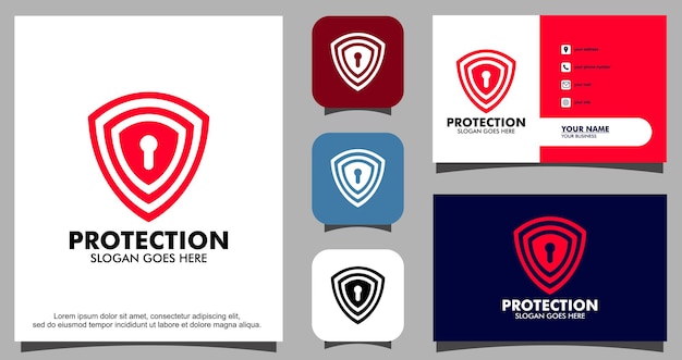 Protect security logo template design