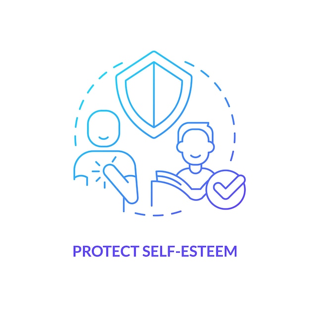 Protect selfesteem blue gradient concept icon