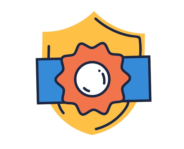 Protect shield safety check symbol security web element concept