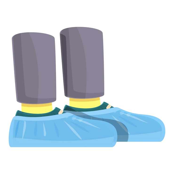 Vector protect shoe icon cartoon vector medical protection wear clean