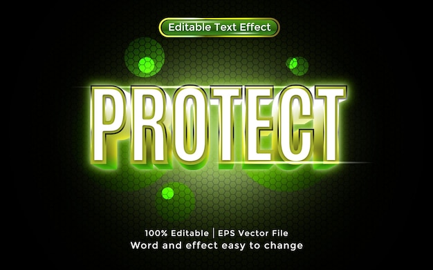 Protect text, 3D style Editable Text Effect