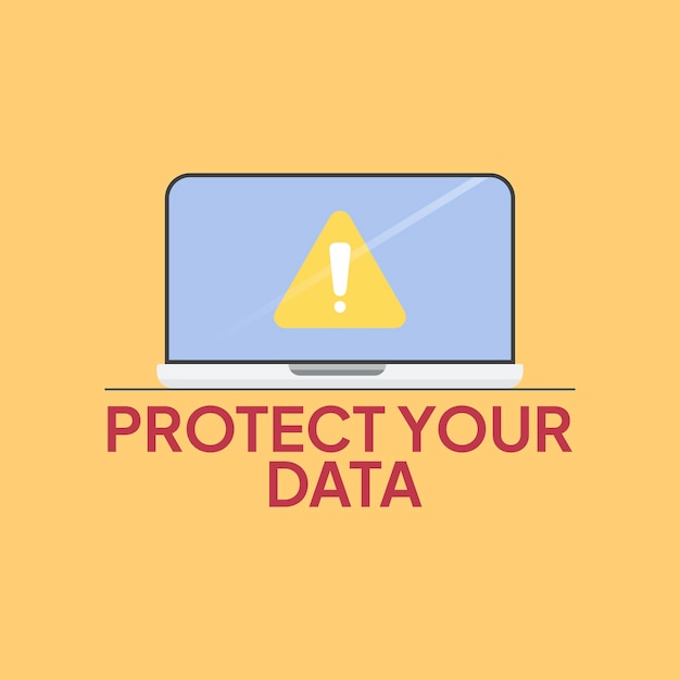 Protect your data in web data protection Vector illustration for web banner infographics mobile