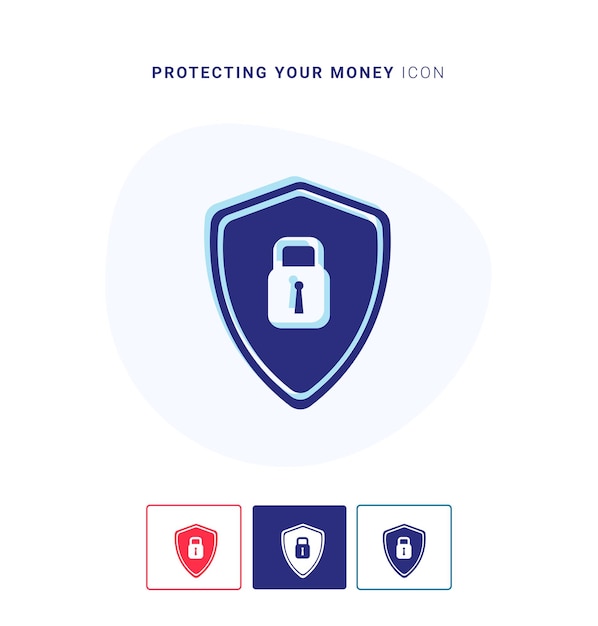 Protecting your money icon logo and vector template