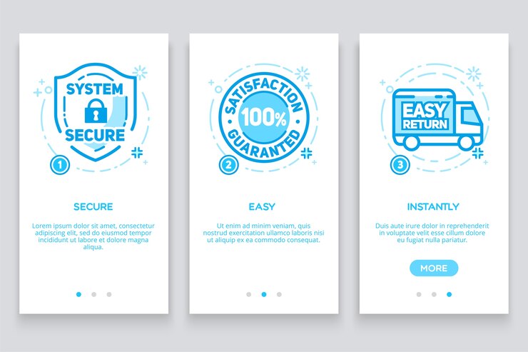 Vector protection of the buyer onboarding app screens.