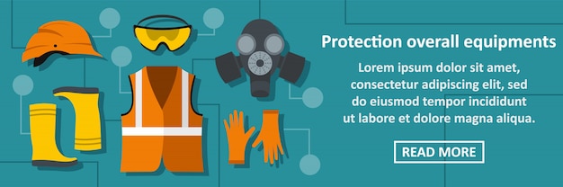 Protection overall equipments banner horizontal concept