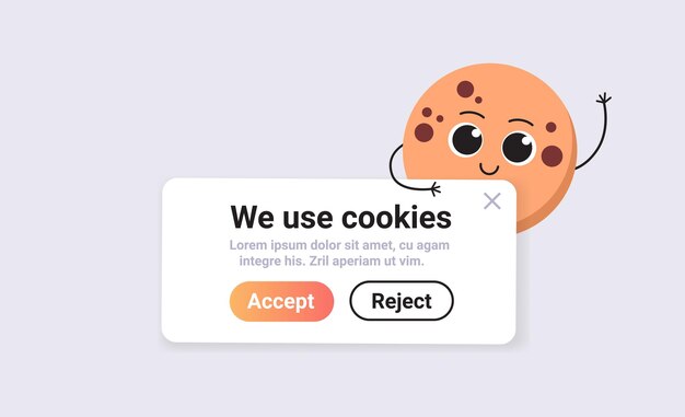 Защита личной информации талисмана файла cookie с помощью всплывающего окна в Интернете мы используем уведомление о политике использования файлов cookie