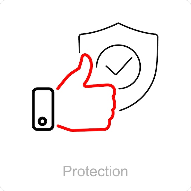 Protection and safe icon concept