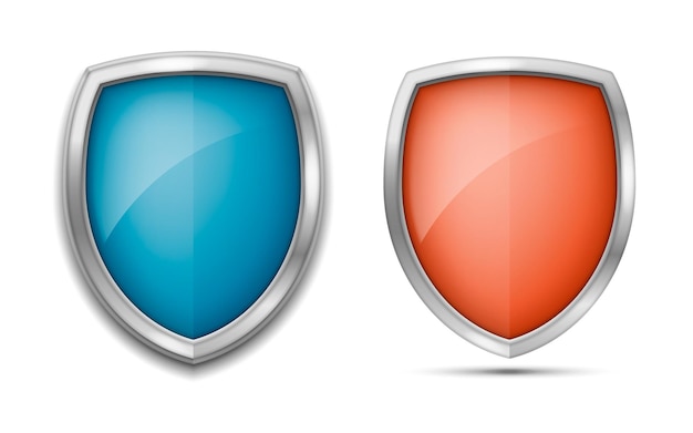 Concetto di scudo di protezione icona del badge di sicurezza segno di difesa illustrazione vettoriale